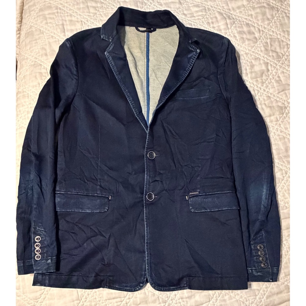 Diesel Nyack JoggJeans Blazer Mens Medium Blue Denim Sweat Hybrid Sport Coat
